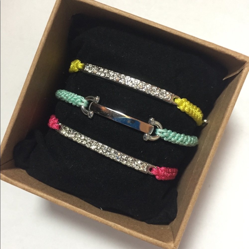BNWOT Fossil Adjustable Rhinestone Bracelets Set